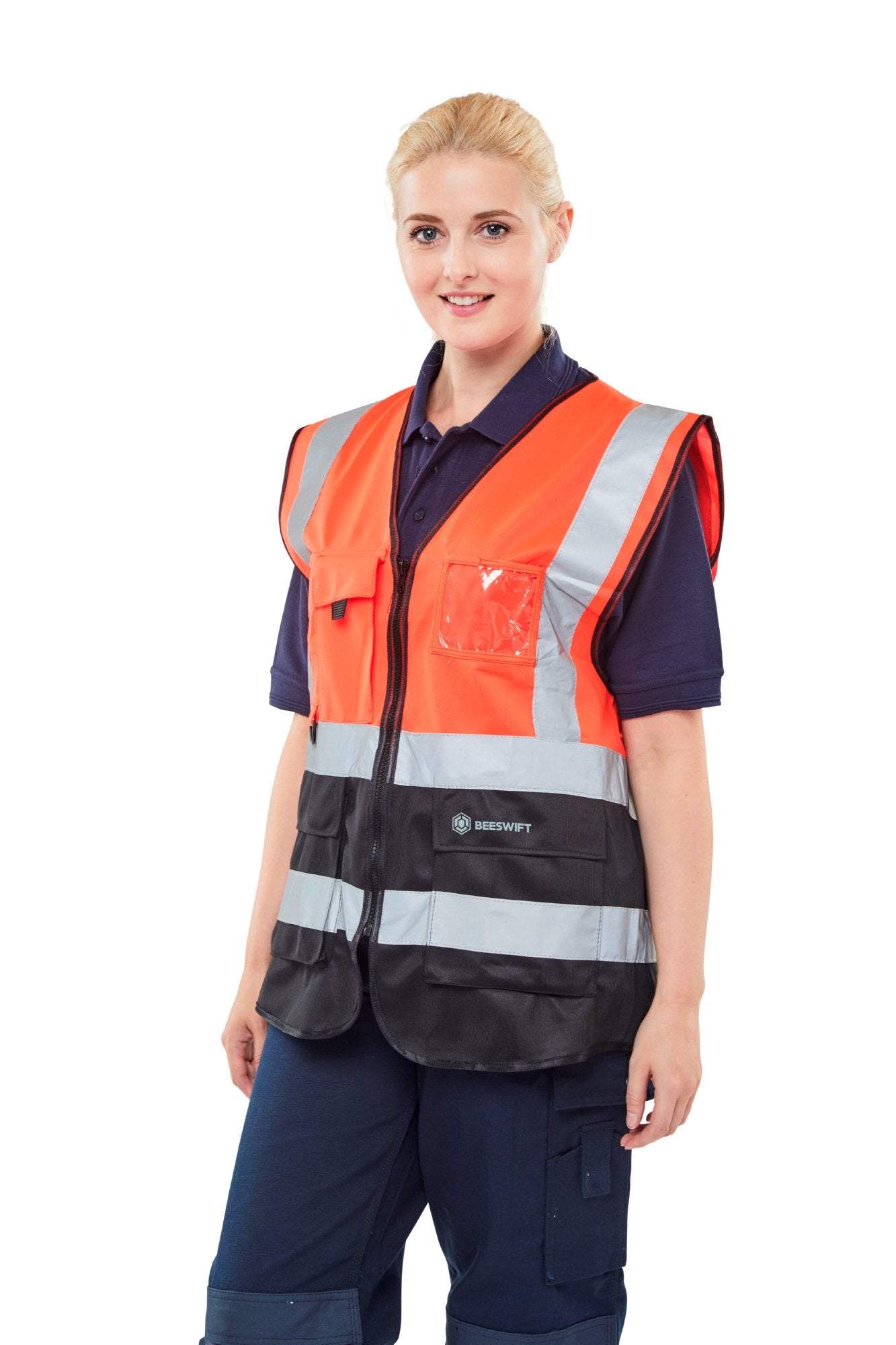 Beeswift Two Tone Executive Waistcoat Red / Black Xs