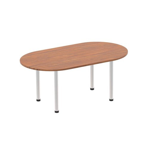 Dynamic Impulse 1800mm Boardroom Table Walnut Top Silver Post Leg I000143 DD