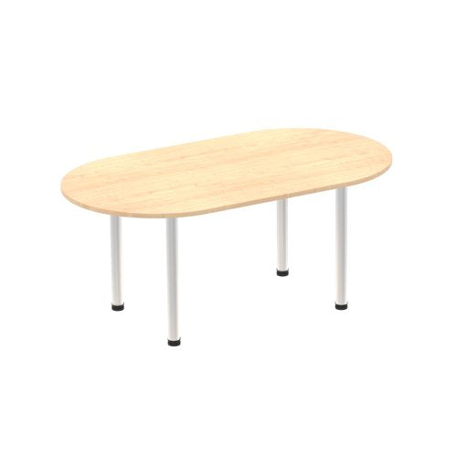 Dynamic Impulse 1800mm Boardroom Table Maple Top Silver Post Leg I000263 DD