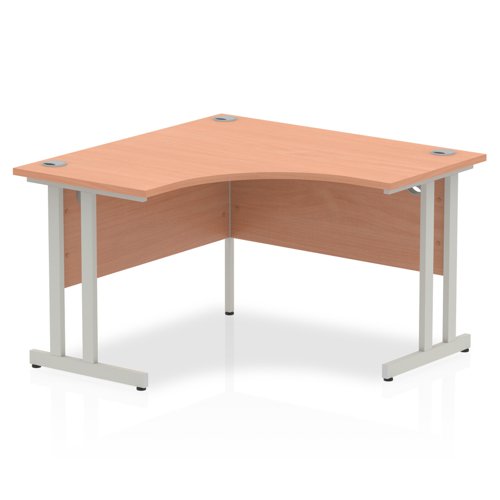 Dynamic Impulse 1200mm Corner Desk Beech Top Silver Cantilever Leg I000296 DD