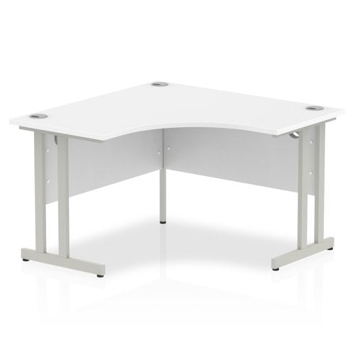 Dynamic Impulse 1200mm Corner Desk White Top Silver Cantilever Leg I000318 DD