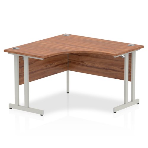 Dynamic Impulse 1200mm Corner Desk Walnut Top Silver Cantilever Leg I000340 DD