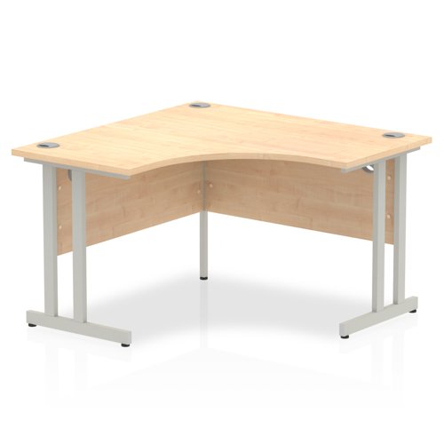 Dynamic Impulse 1200mm Corner Desk Maple Top Silver Cantilever Leg I000362 DD