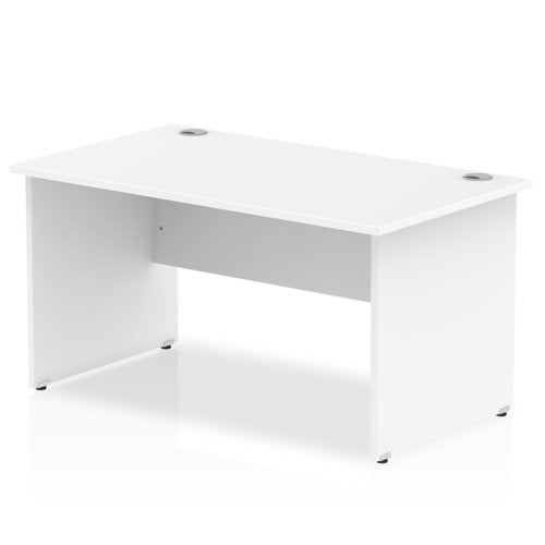 Impulse 1400 x 800mm Straight Desk White Top Panel End Leg I000394 DD