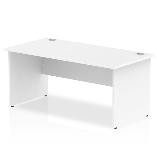 Impulse 1600 x 800mm Straight Desk White Top Panel End Leg I000395 DD