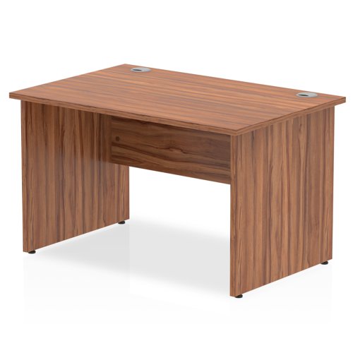 Impulse 1200 x 800mm Straight Desk Walnut Top Panel End Leg I000415 DD