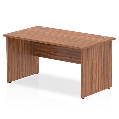 Impulse 1400 x 800mm Straight Desk Walnut Top Panel End Leg I000416 DD