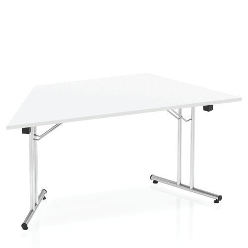 Dynamic Impulse 1600mm Folding Trapezium Table White Top I000711 DD