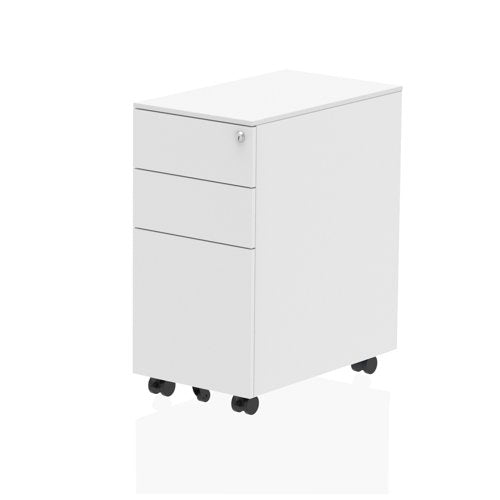 Dynamic Steel Slim Mobile Pedestal White I000906 DD