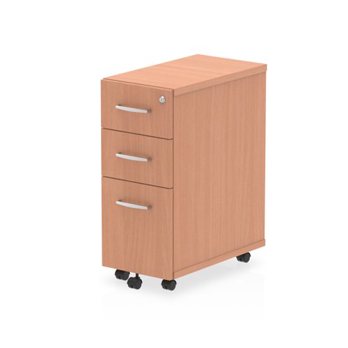 Impulse 3 Drawer Narrow Under Desk Pedestal Beech I001649 DD