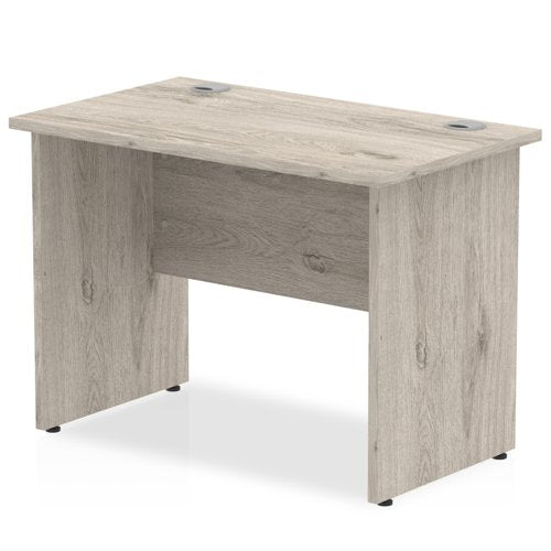Impulse 1000 x 600mm Straight Desk Grey Oak Top Panel End Leg I003084 DD