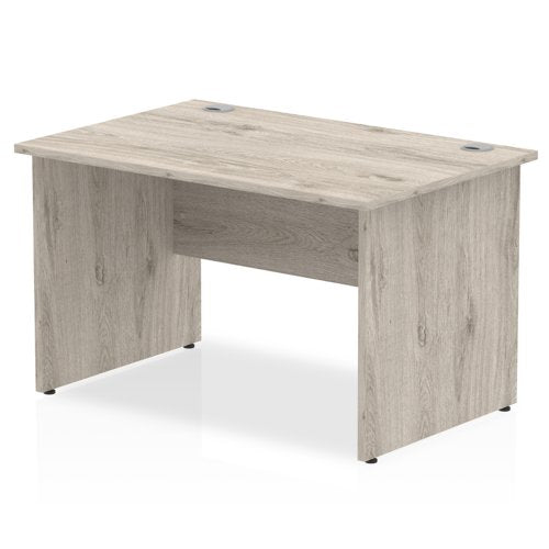 Impulse 1200 x 800mm Straight Desk Grey Oak Top Panel End Leg I003085 DD