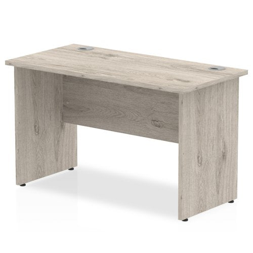 Impulse 1200 x 600mm Straight Desk Grey Oak Top Panel End Leg I003086 DD