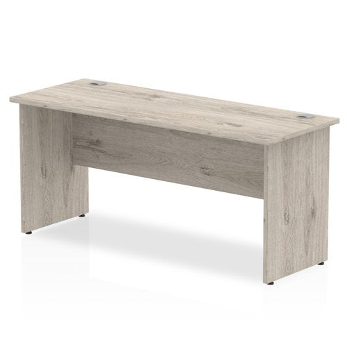 Impulse 1600 x 600mm Straight Desk Grey Oak Top Panel End Leg I003090 DD