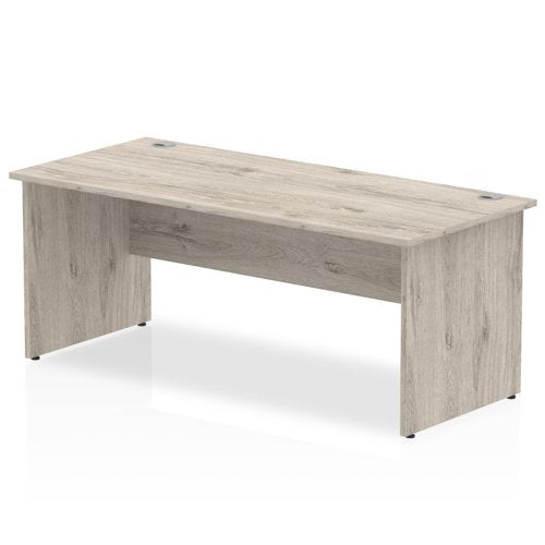Impulse 1800 x 800mm Straight Desk Grey Oak Top Panel End Leg I003091 DD