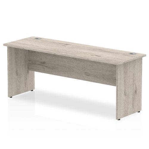 Impulse 1800 x 600mm Straight Desk Grey Oak Top Panel End Leg I003092 DD