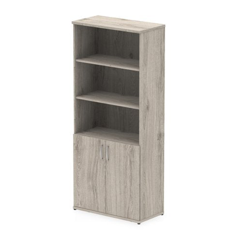 Impulse 2000mm Open Shelves Cupboard Grey Oak I003240 DD