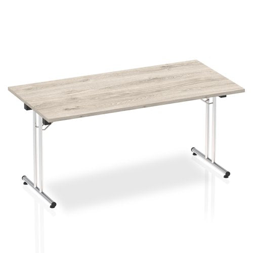 Dynamic Impulse 1600mm Folding Rectangular Table Grey Oak Top I003270 DD
