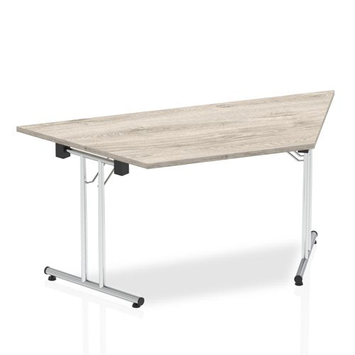 Dynamic Impulse 1600mm Folding Trapezium Table Grey Oak Top I003273 DD
