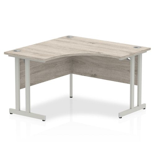 Dynamic Impulse 1200mm Corner Desk Grey Oak Top Silver Cantilever Leg I003530 DD