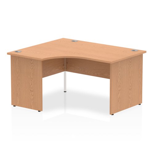 Impulse 1400mm Left Crescent Desk Oak Top Panel End Leg I003869 DD