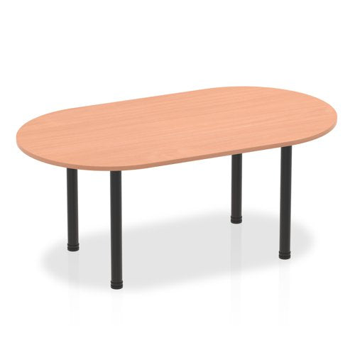 Dynamic Impulse 1800mm Boardroom Table Beech Top Black Post Leg I004176 DD