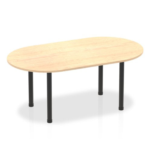 Dynamic Impulse 1800mm Boardroom Table Maple Top Black Post Leg I004178 DD