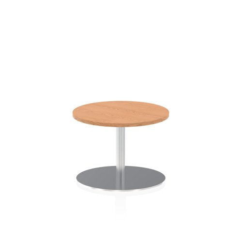 Dynamic Italia 600mm Poseur Round Table Oak Top 475mm High Leg ITL0104 DD