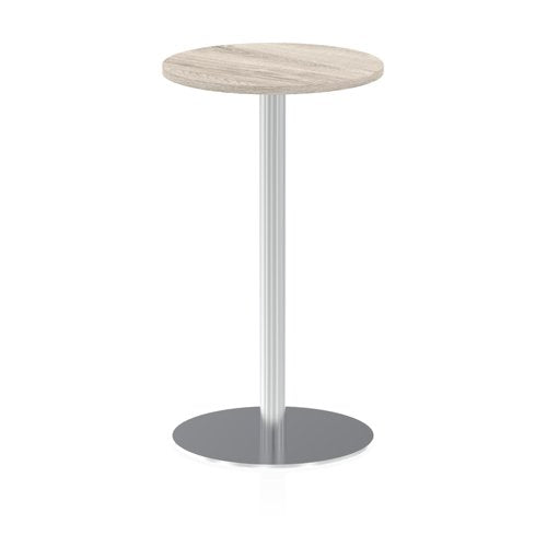 Dynamic Italia 600mm Poseur Round Table Grey Oak Top 1145mm High Leg ITL0117 DD