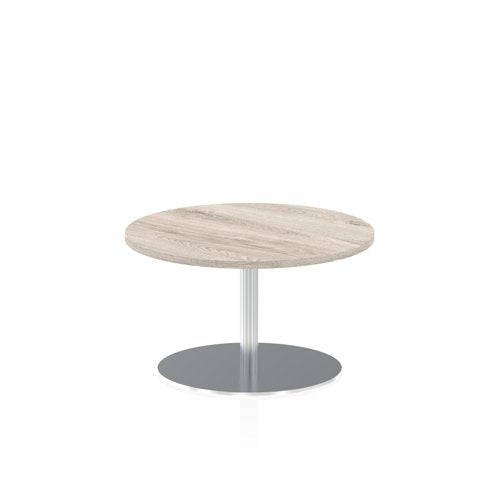 Dynamic Italia 800mm Poseur Round Table Grey Oak Top 475mm High Leg ITL0123 DD