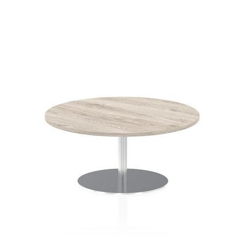 Dynamic Italia 1000mm Poseur Round Table Grey Oak Top 475mm High Leg ITL0141 DD