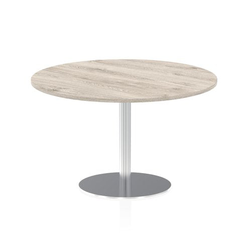 Dynamic Italia 1200mm Poseur Round Table Grey Oak Top 725mm High Leg ITL0165 DD