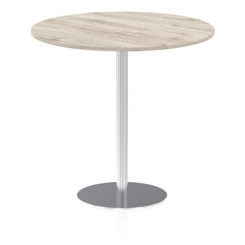 Dynamic Italia 1200mm Poseur Round Table Grey Oak Top 1145mm High Leg ITL0171 DD