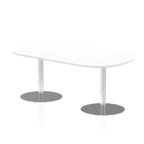 Dynamic Italia 1800mm Poseur Boardroom Table White Top 725mm High Leg ITL0180 DD