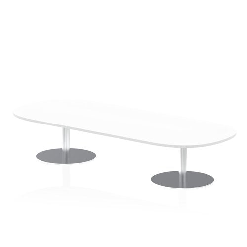 Dynamic Italia 2400mm Poseur Boardroom Table White Top 475mm High Leg ITL0192 DD