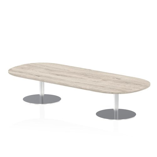 Dynamic Italia 2400mm Poseur Boardroom Table Grey Oak Top 475mm High Leg ITL0195 DD