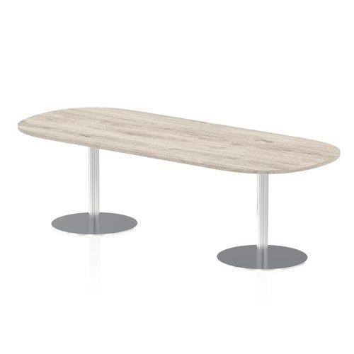 Dynamic Italia 2400mm Poseur Boardroom Table Grey Oak Top 725mm High Leg ITL0201 DD