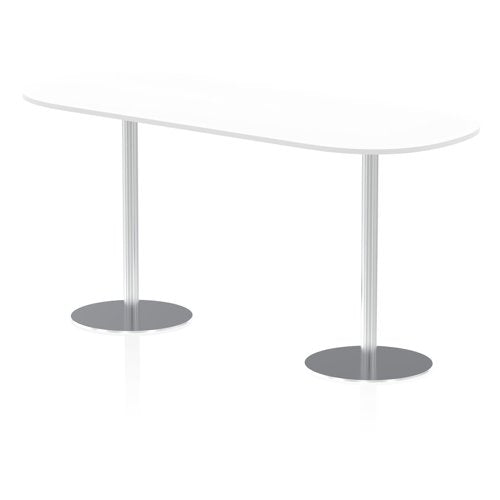 Dynamic Italia 2400mm Poseur Boardroom Table White Top 1145mm High Leg ITL0204 DD