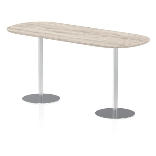 Dynamic Italia 2400mm Poseur Boardroom Table Grey Oak Top 1145mm High Leg ITL0207 DD