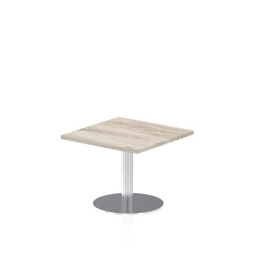 Dynamic Italia 600mm Poseur Square Table Grey Oak Top 475mm High Leg ITL0213 DD