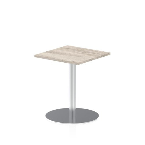 Dynamic Italia 600mm Poseur Square Table Grey Oak Top 725mm High Leg ITL0219 DD