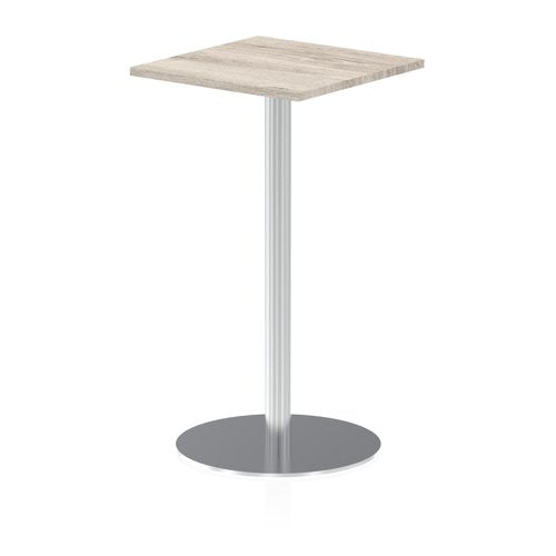 Dynamic Italia 600mm Poseur Square Table Grey Oak Top 1145mm High Leg ITL0225 DD
