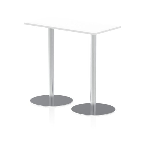 Dynamic Italia 1200 x 600mm Poseur Rectangular Table White Top 1145mm High Leg ITL0240 DD