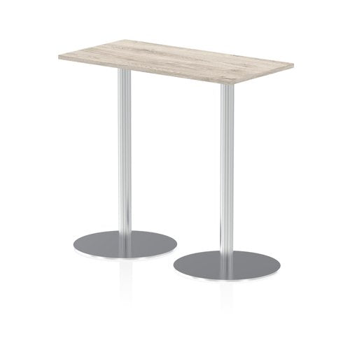 Dynamic Italia 1200 x 600mm Poseur Rectangular Table Grey Oak Top 1145mm High Leg ITL0243 DD