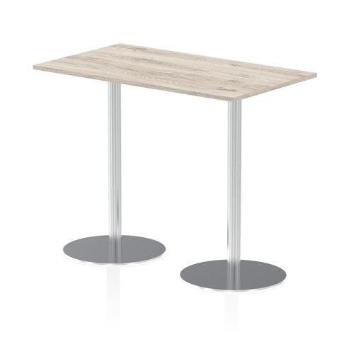 Dynamic Italia 1400 x 800mm Poseur Rectangular Table Grey Oak Top 1145mm High Leg ITL0279 DD