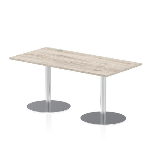 Dynamic Italia 1600 x 800mm Poseur Rectangular Table Grey Oak Top 725mm High Leg ITL0291 DD