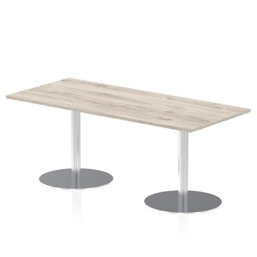 Dynamic Italia 1800 x 800mm Poseur Rectangular Table Grey Oak Top 725mm High Leg ITL0309 DD