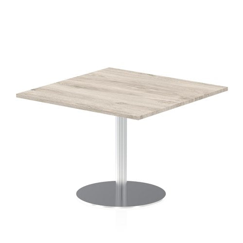 Dynamic Italia 800mm Poseur Square Table Grey Oak Top 725mm High Leg ITL0339 DD