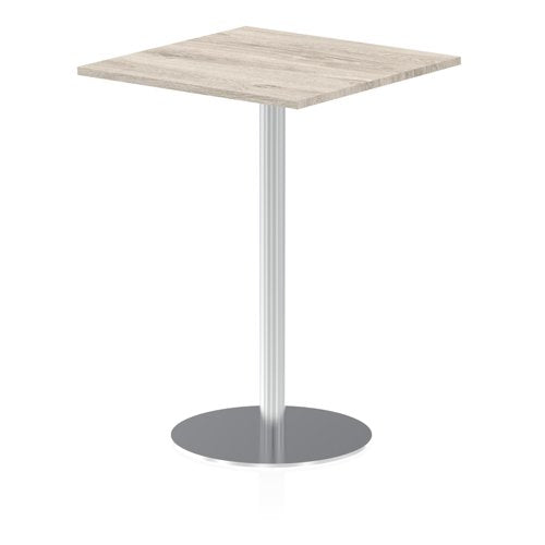 Dynamic Italia 800mm Poseur Square Table Grey Oak Top 1145mm High Leg ITL0345 DD