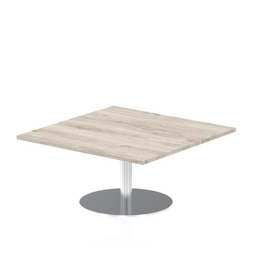 Dynamic Italia 1000mm Poseur Square Table Grey Oak Top 475mm High Leg ITL0351 DD